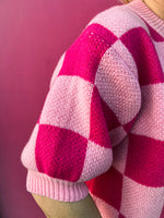 Pink Checkered Sweater