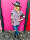 Purple Sequin Sleeve Top