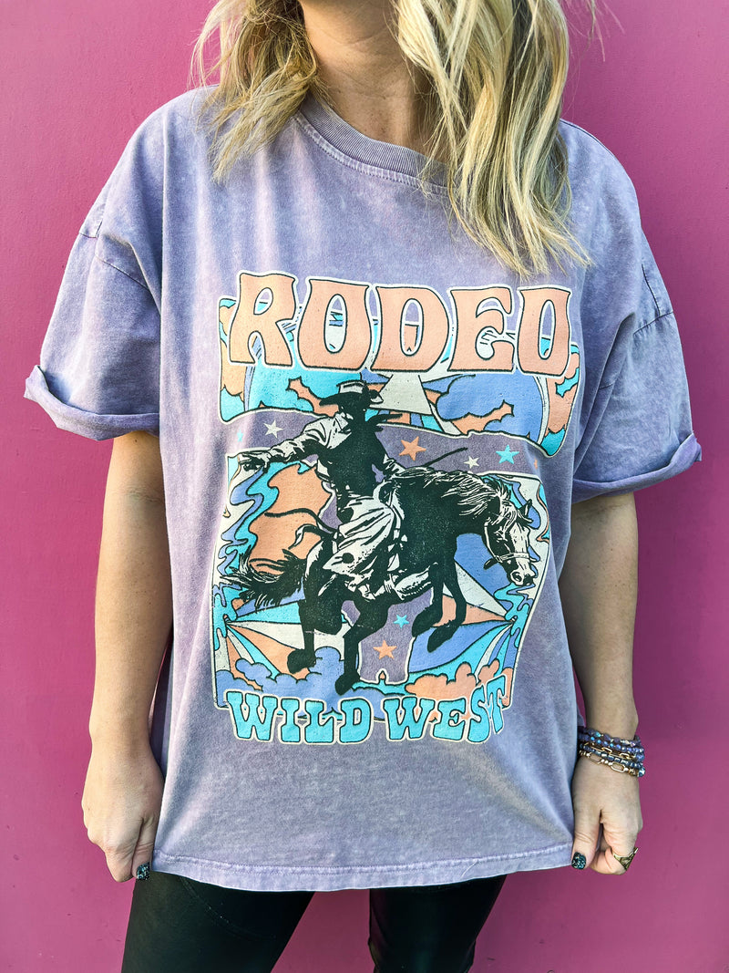 Rodeo Wild West Tee-Lavender