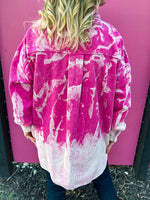 Splatter Flannel Jacket-Pink