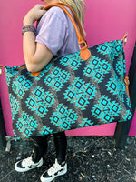 Turquoise Aztec Weekender Bag