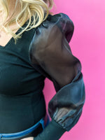 Black Sheer Bodysuit