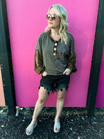 Ribbed Knit Sequin Top