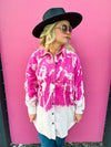 Splatter Flannel Jacket-Pink