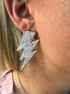 Glitter Lightening Bolt Earrings