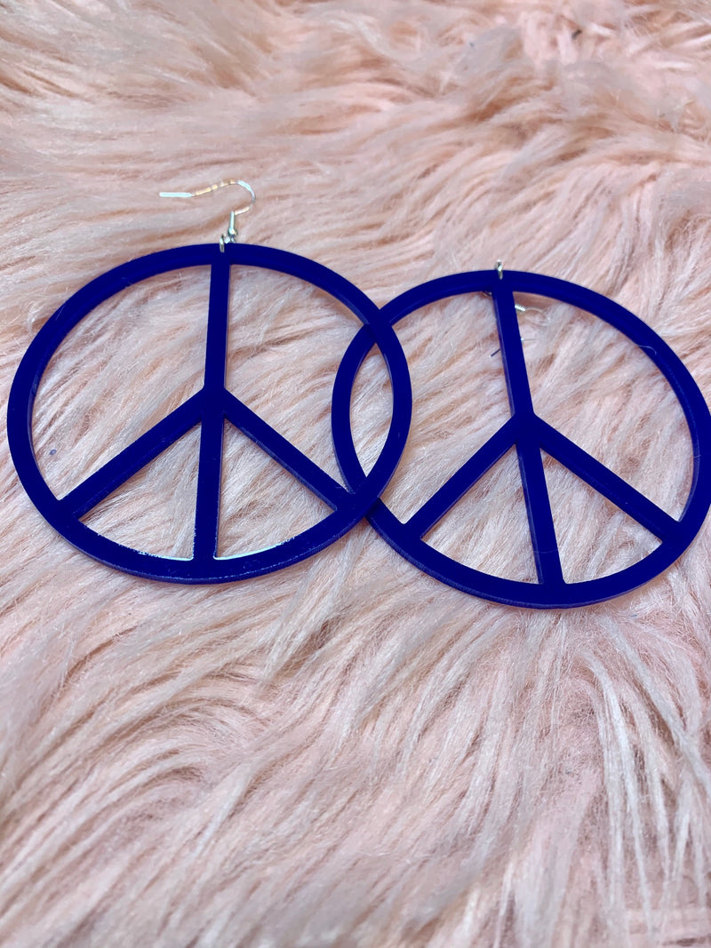 Peace Sign Earrings-Large