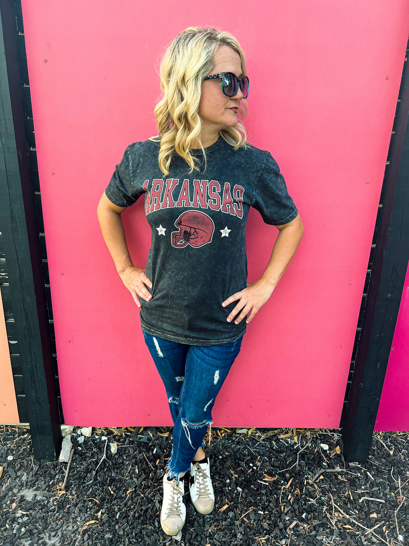 Arkansas Mineral Wash Tee-Black