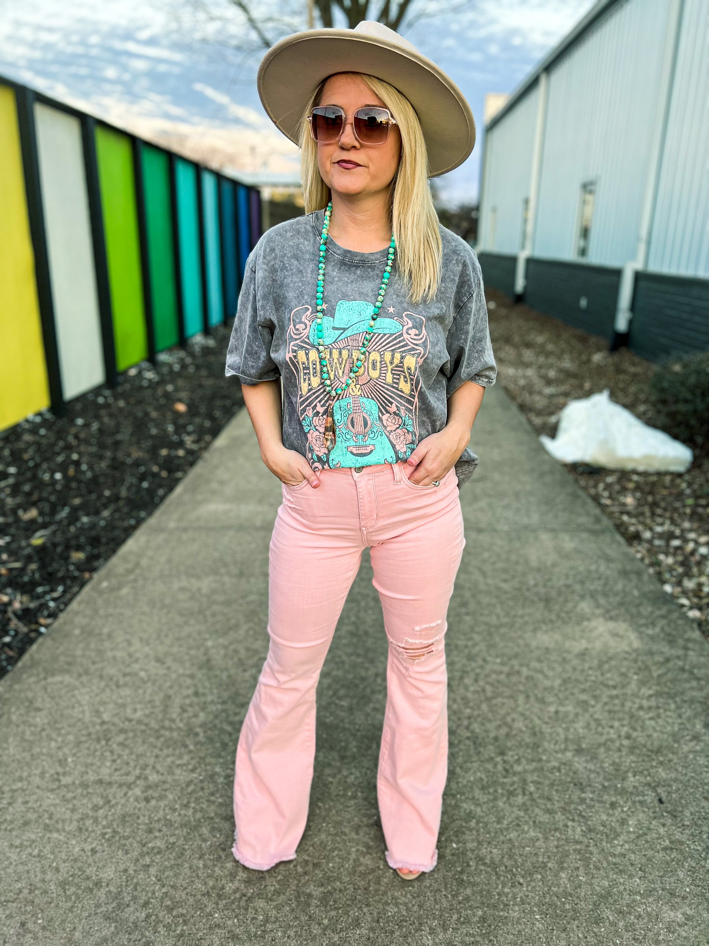 Pink Judy Blue Flares – The Pink Buffalo