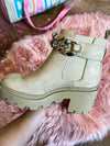 Creme Boots with Chain