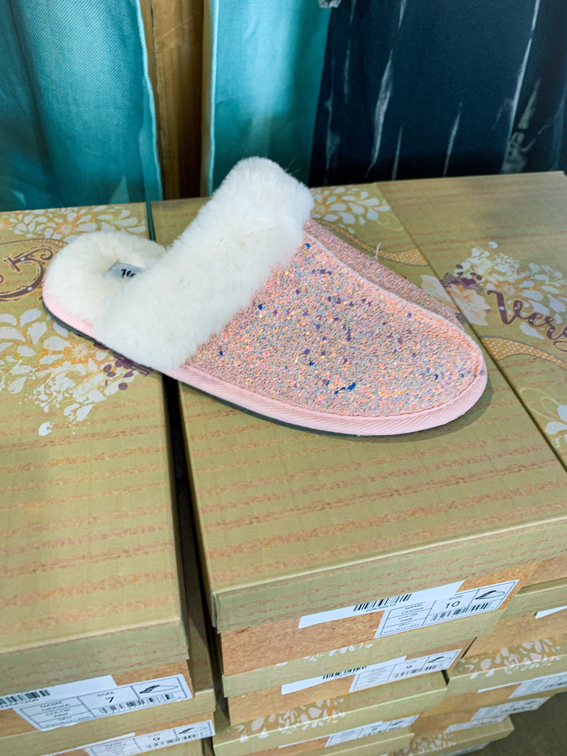 Pink Glitter Slippers