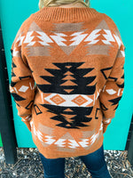 Aztec Sweater-Rust