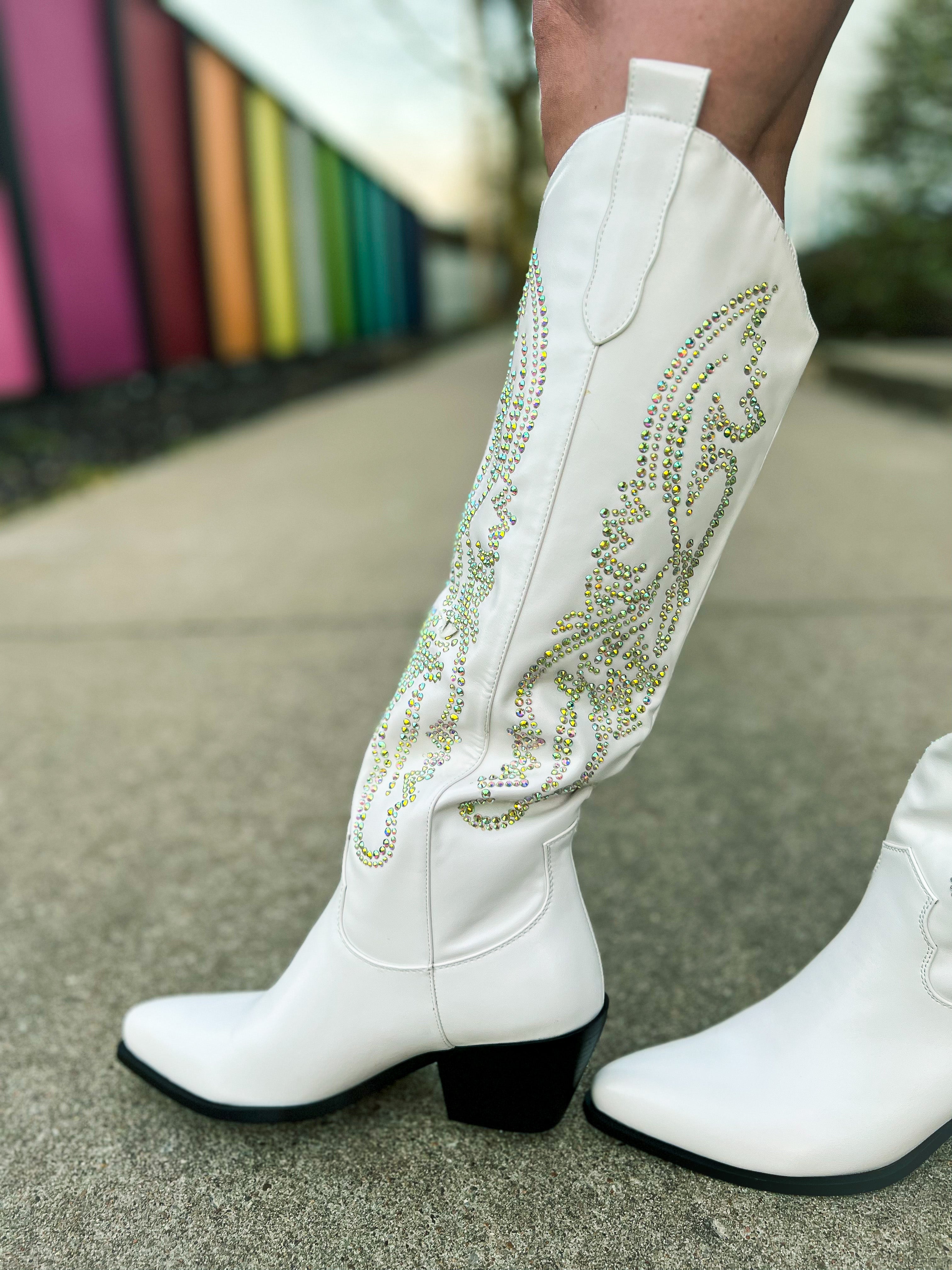 White bling clearance cowgirl boots