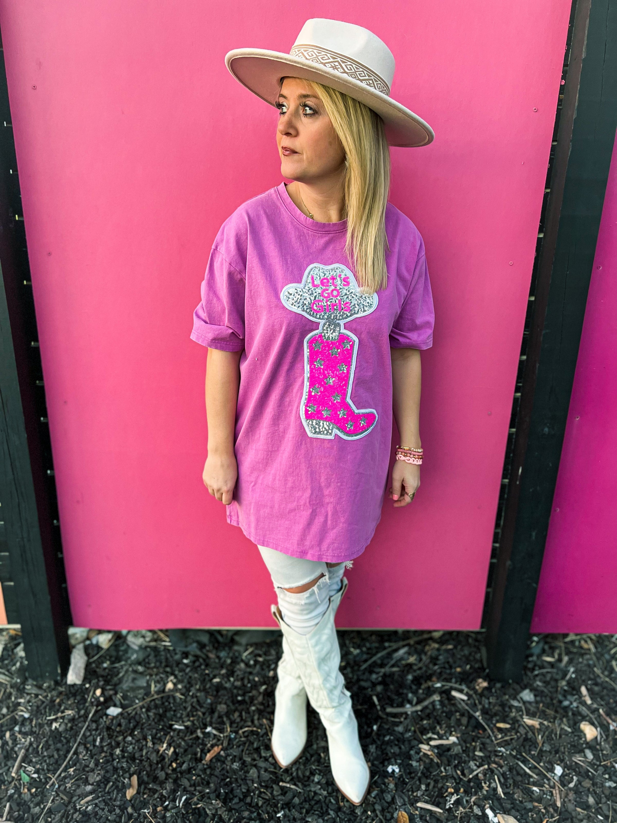 Why Dress: Rhinestone Cowgirl Boots T-Shirt - T220320 – The Vogue Boutique