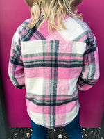 Pink & Gray Plaid Shacket