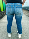 Distressed Straight Leg Risen Jeans