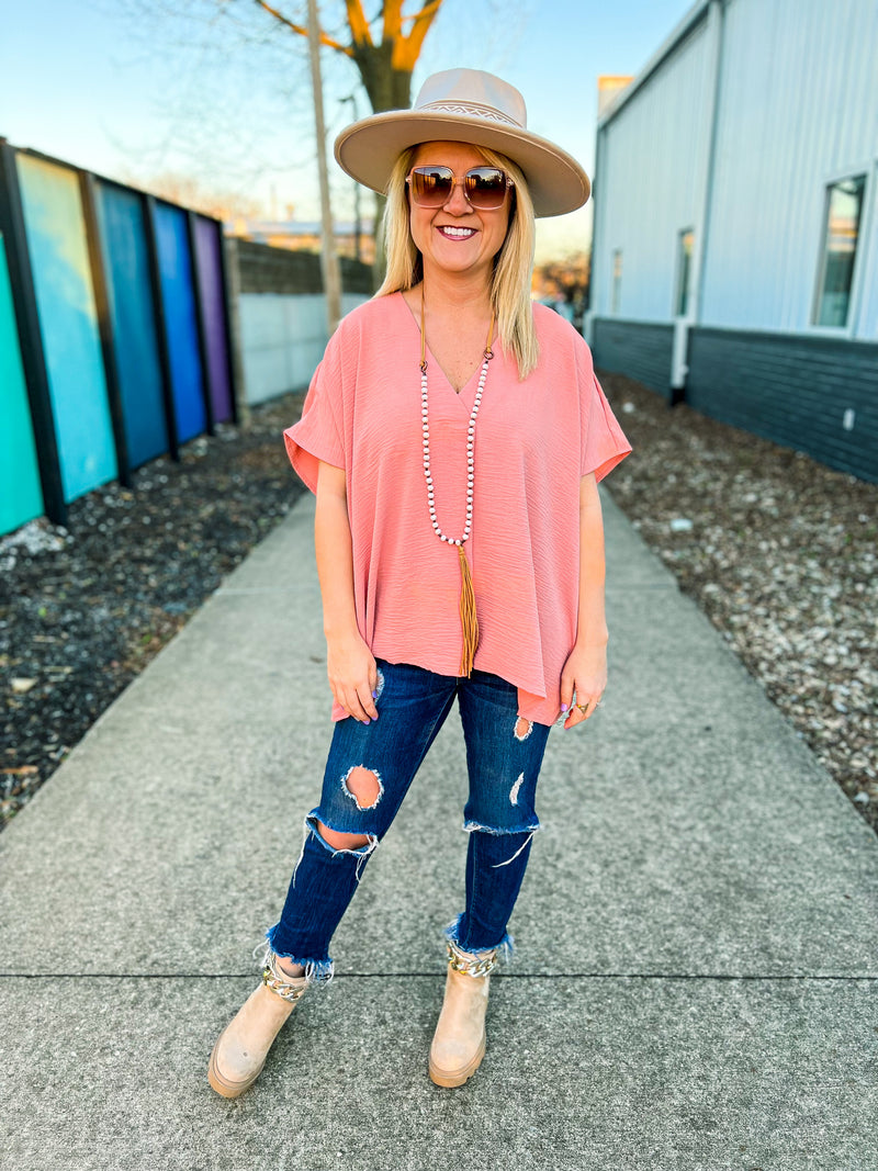 Salmon Shift Top