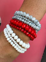 Beaded Bracelet-Red/White