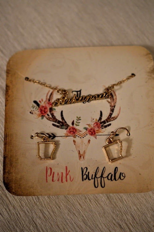 Arkansas Necklace & Earring Set - The Pink Buffalo,LLC