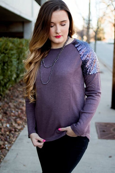 Purple store sequin sweater