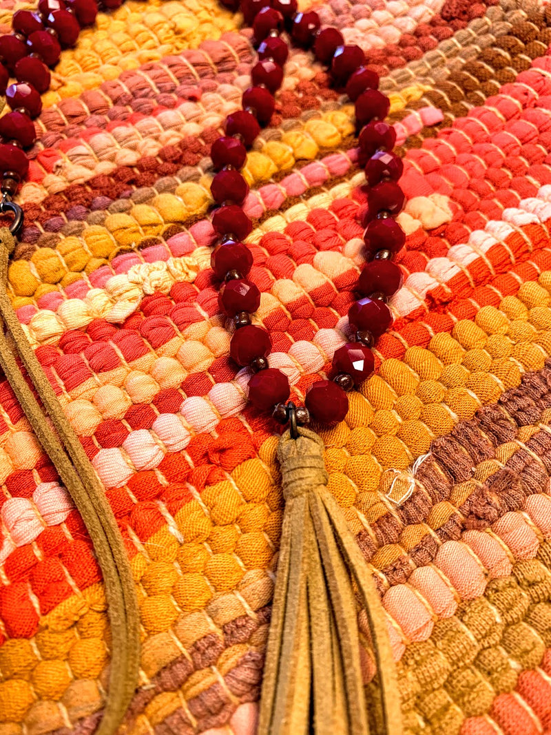 Red Tassel Necklace Necklace