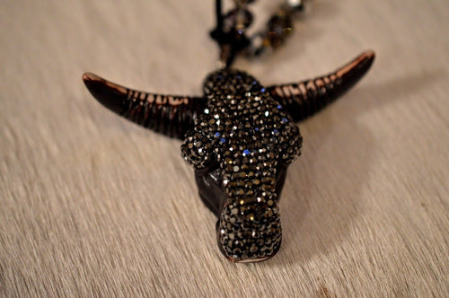 Rhinestone Buffalo Necklace